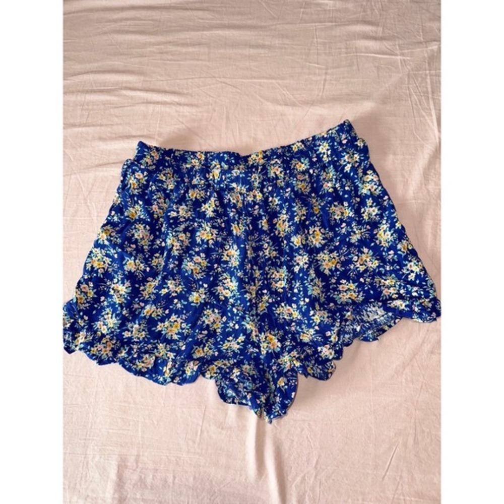 American Eagle Shorts Womens Small Lounge Lightweight Floral Blue‎ Unlined (H5)